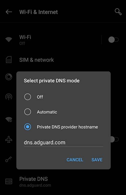 dns adguard android