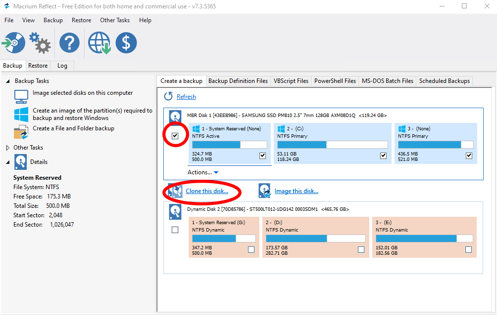 macrium reflect cloning process