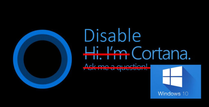 disable cortana in windows 10